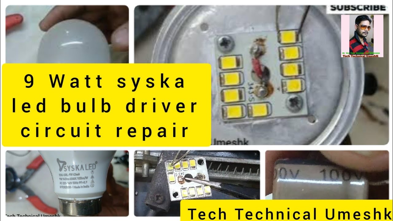 Syska Led Bulb Repair, SMD LED Replace,Blinking Problem Solution #techtechnicalumeshk #ledbulbrepair