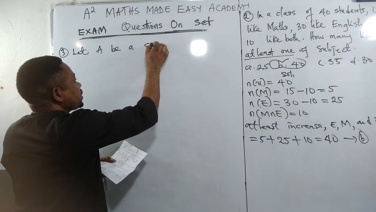 Conclusion of Set past questions part two.#Maths #Set#education