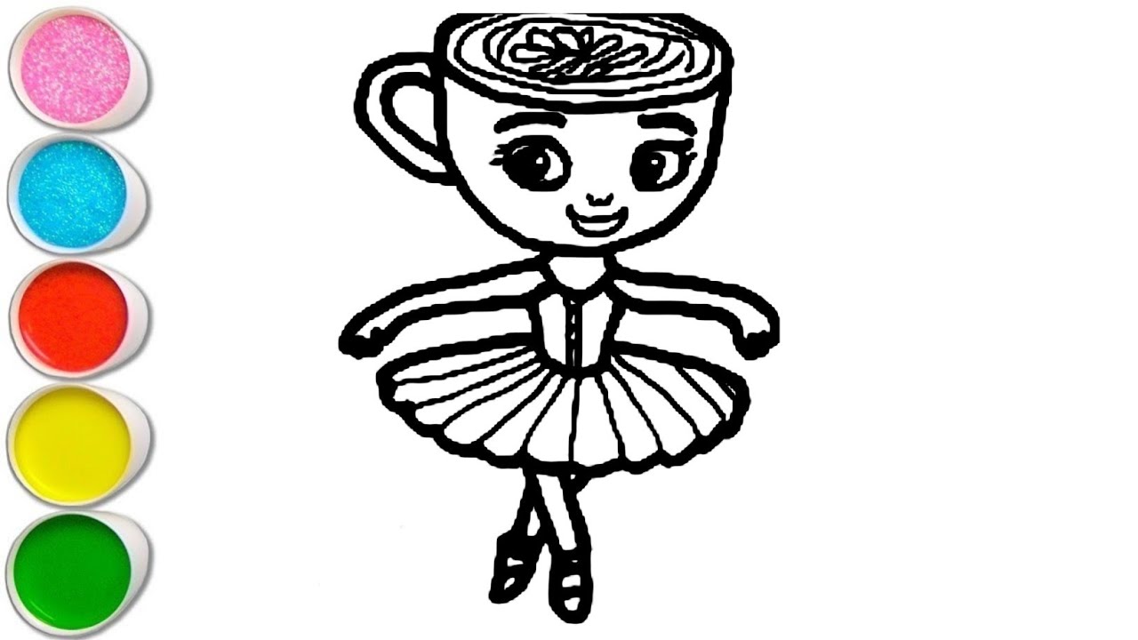 Cute Cappuccino Drawing, Painting and Coloring For Kids and Toddlers_ How to Draw Cappuccino _