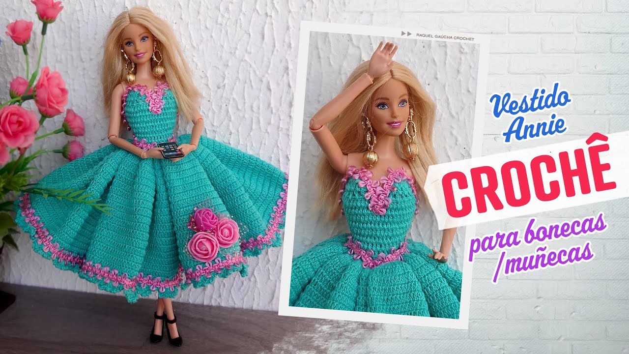 Vestido Annie de Crochê para Bonecas
