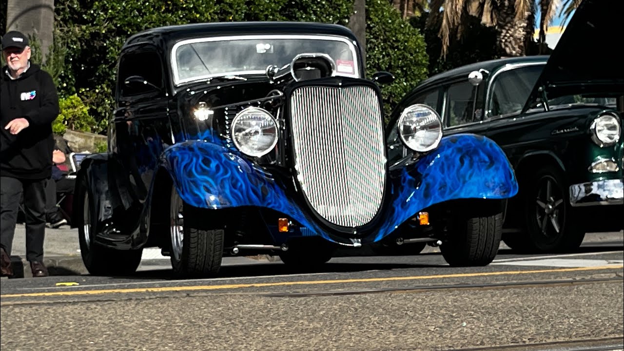 HUGE Car Show Fathers Day St.Kilda , Melbourne 2024