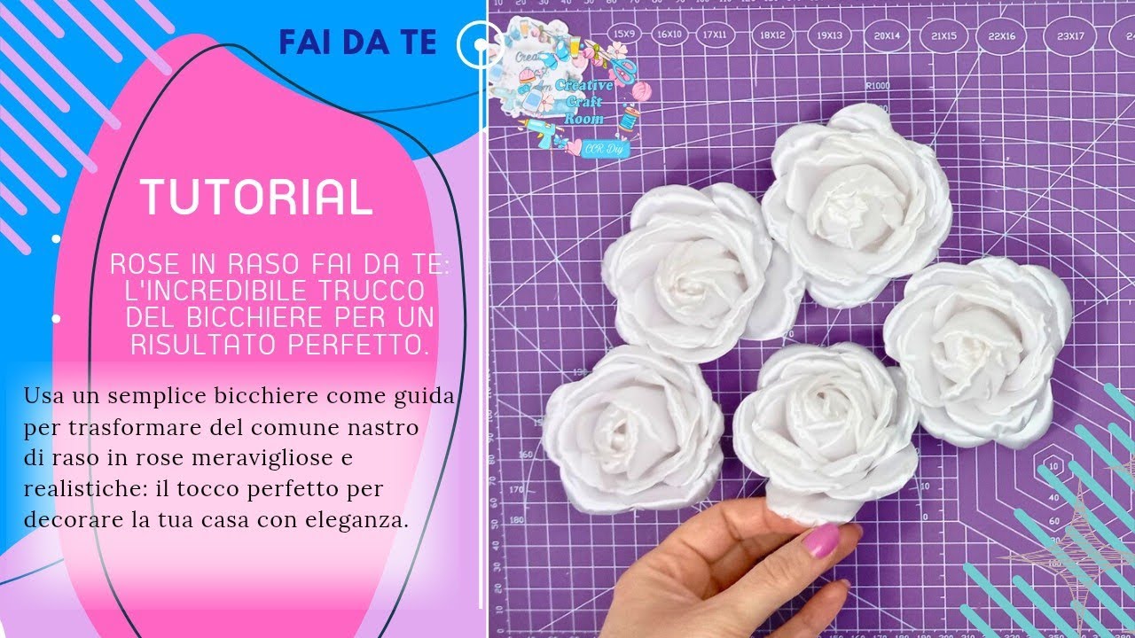 TUTORIAL: ROSE IN RASO FAI DA TE L'INCREDIBILE TRUCCO DEL BICCHIERE #shortvideo #flowers #fiori #diy