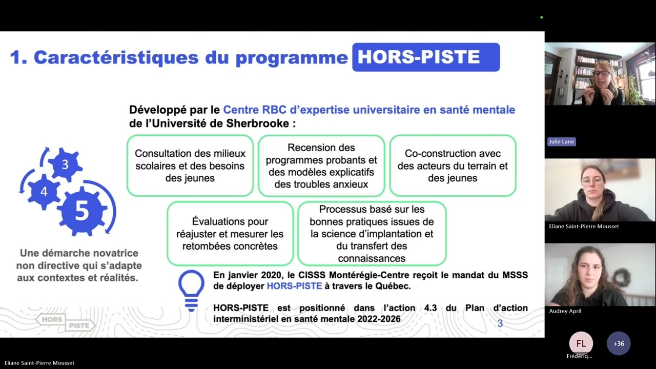 Dix ingrédients pour l’adoption, la mise à l’échelle et la pérennité d’un programme en santé mentale