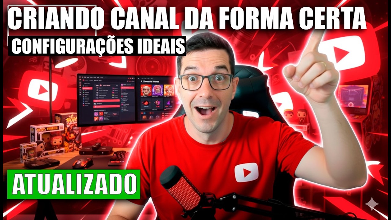Como criar um canal no YouTube ATUALIZADO  p/ Iniciantes | Passo a Passo Completo