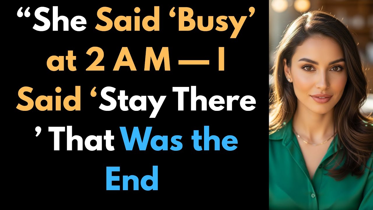 “She Said ‘Busy’ at 2 A M  — I Said ‘Stay There ’ That Was the End