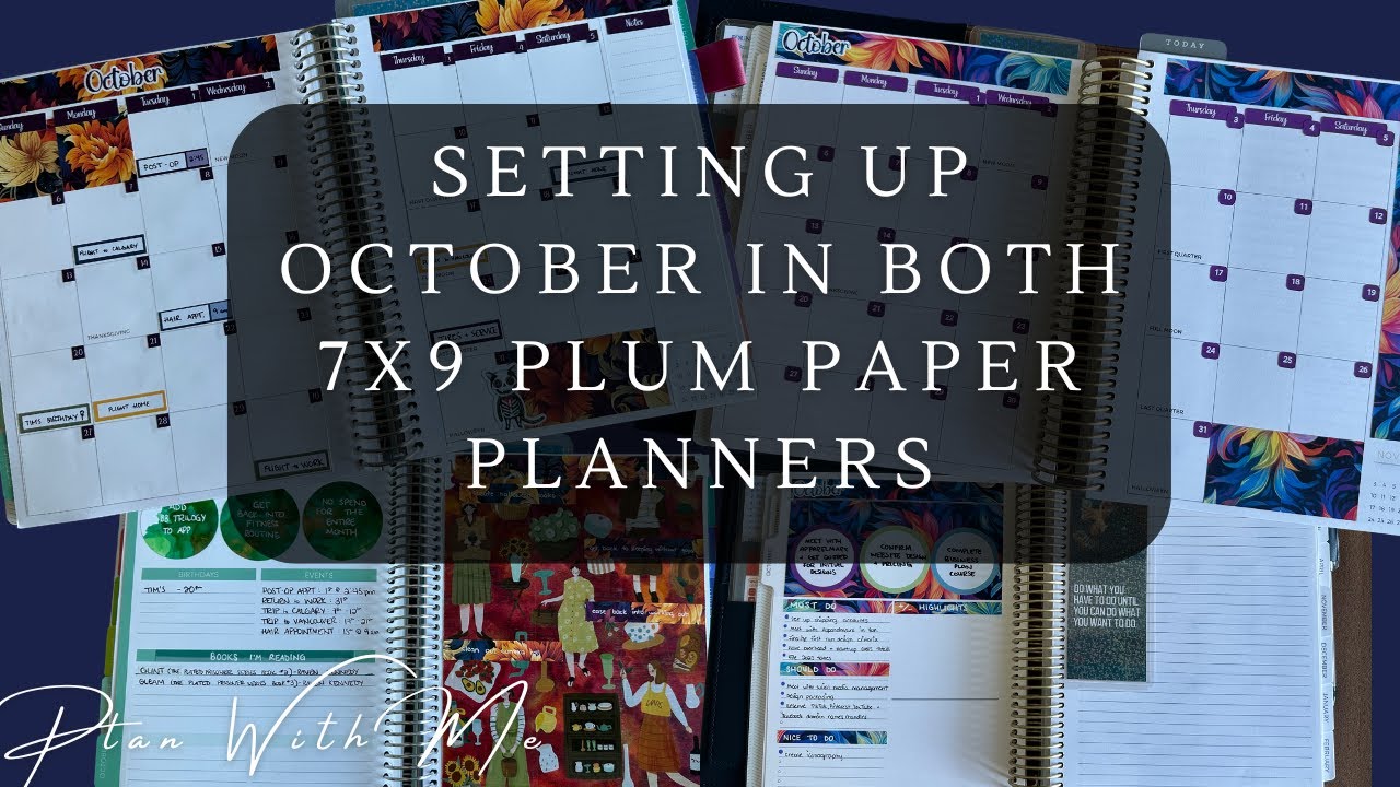Plan With Me - Setting Up October In My 7x9 Plum Paper Planners