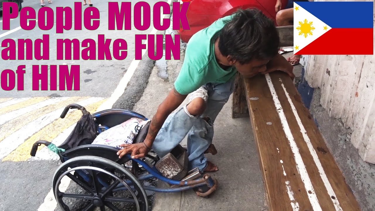 Travel to the Philippines and Meet a Filipino Man Who has a Polio. Filipinos Living in Poverty