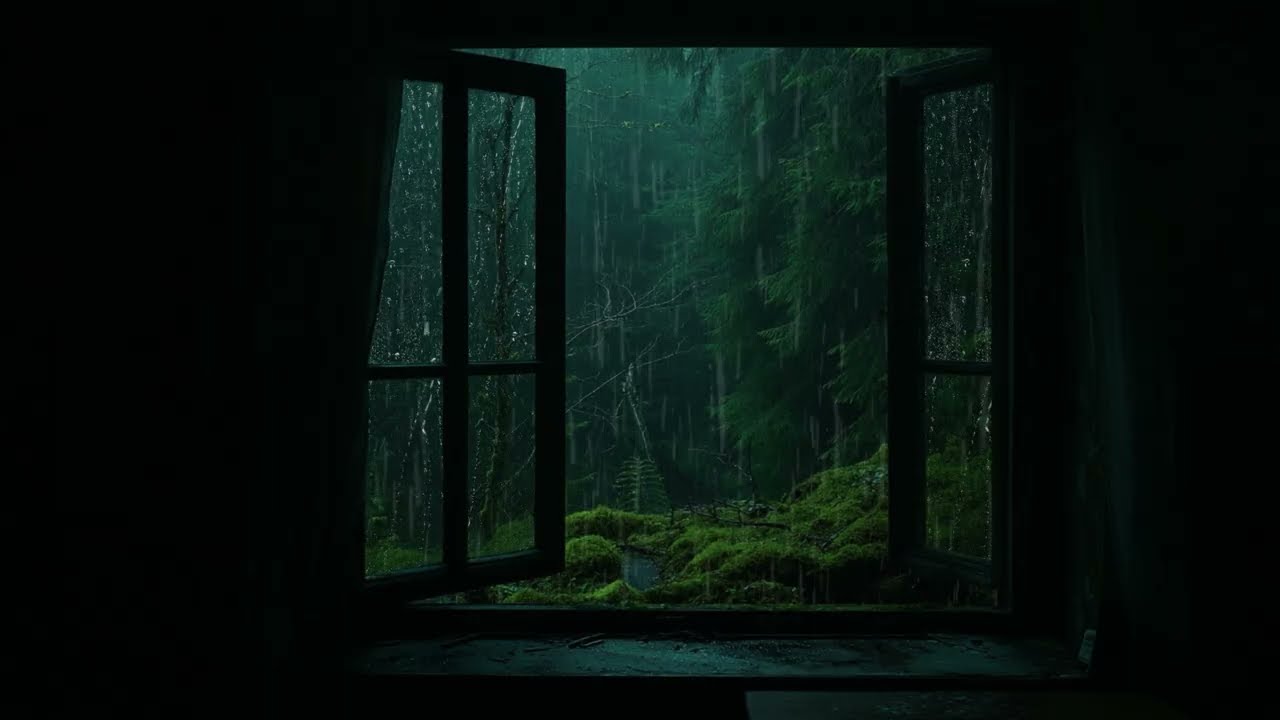 Rain Sounds for Sleep - Open Window Rain Sounds | Gentle Night Rain for Peaceful Sleep