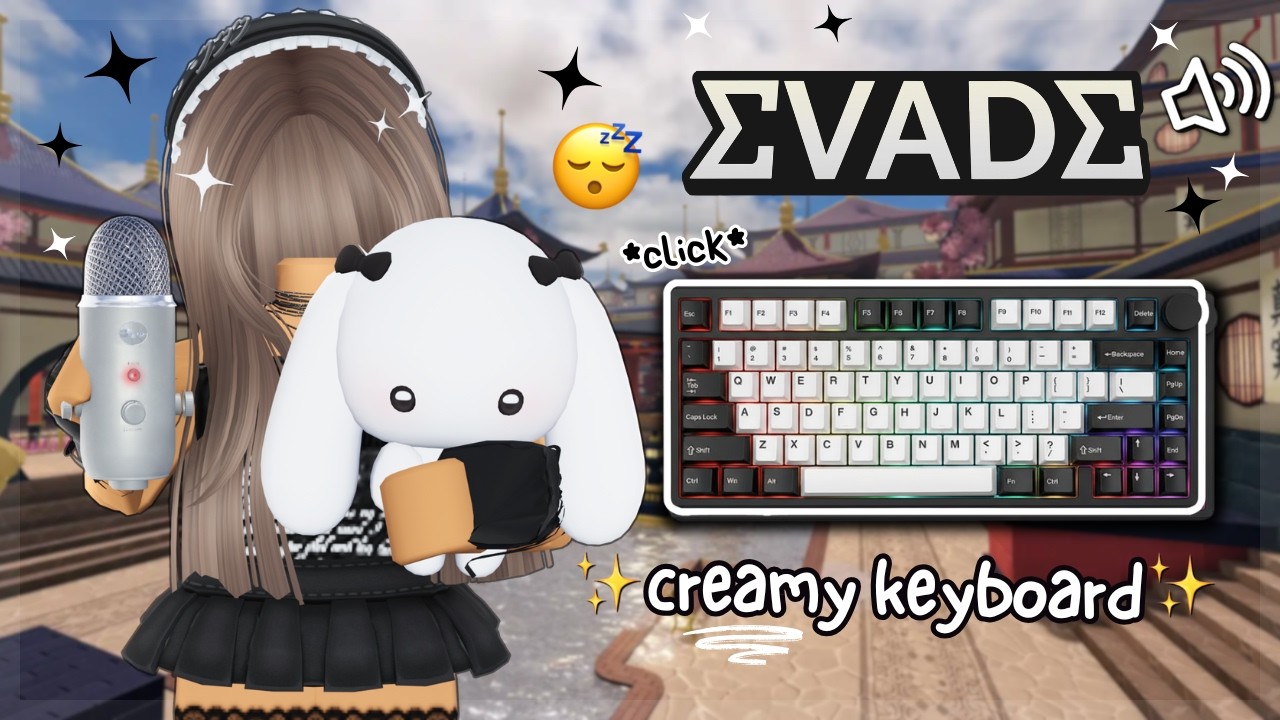 roblox asmr 🌙 EVADE BUT ITS CREAMY KEYBOARD ASMR (HANDCAM)