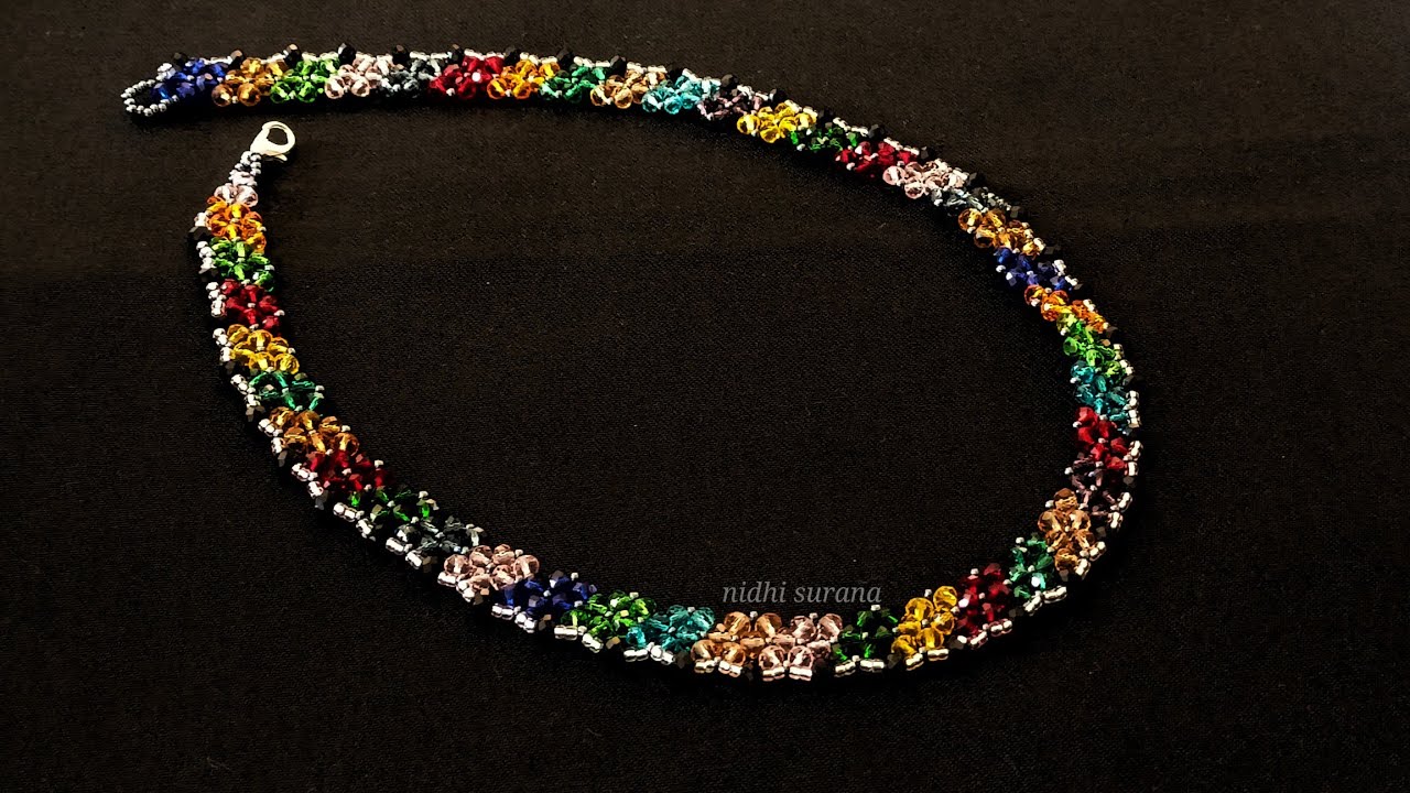 Happily Lovely Crystal Necklace/Collar Cristal Feliz/How to make Beaded Jewelery at home/Tutorial
