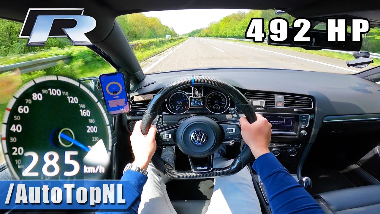 492HP VW GOLF R MK7 on AUTOBAHN [NO SPEED LIMIT] by AutoTopNL