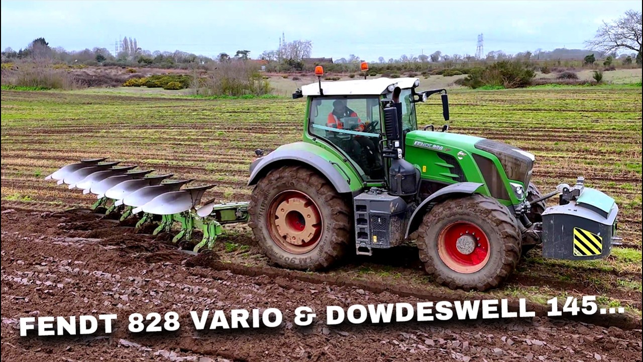 4Kᵁᴴᴰ March 2026: Fendt 828 Vario with a Dowdeswell 145 Series MA 7 furrow plough working in Suffolk