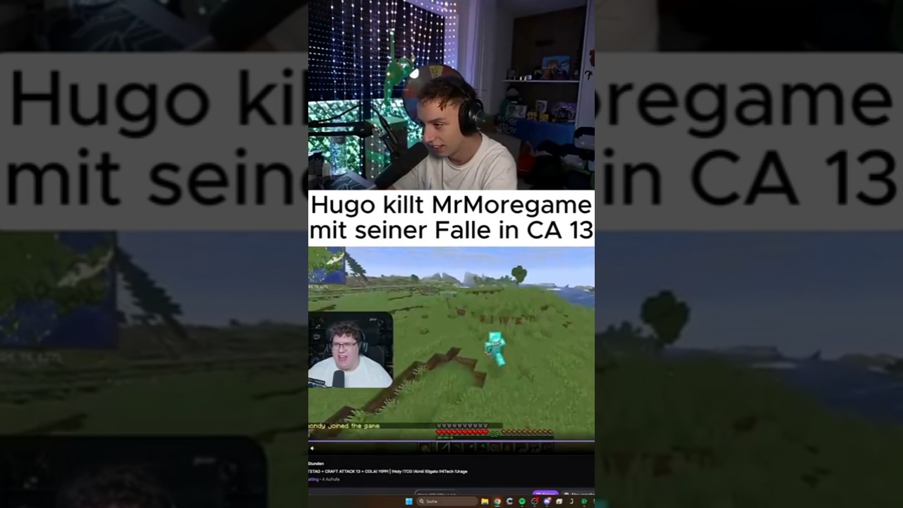 Hugo killt MrMoregame mit seiner ersten Falle in Craftattack 13 #craftattack #craftattack13 #hugo