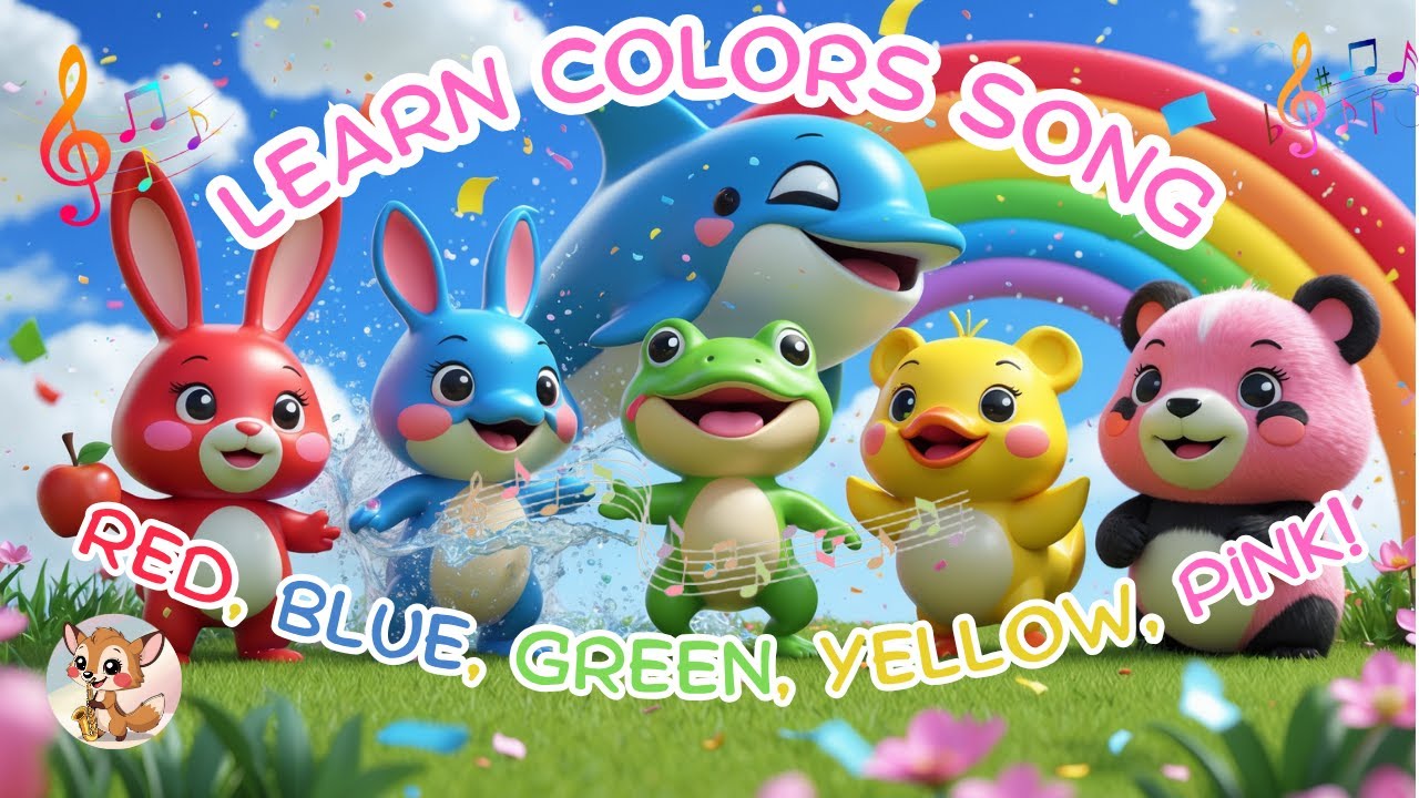 Colors Song for Kids | Learn Red, Blue, Green, Yellow & Pink | Fun Nursery Rhyme Sing-Along