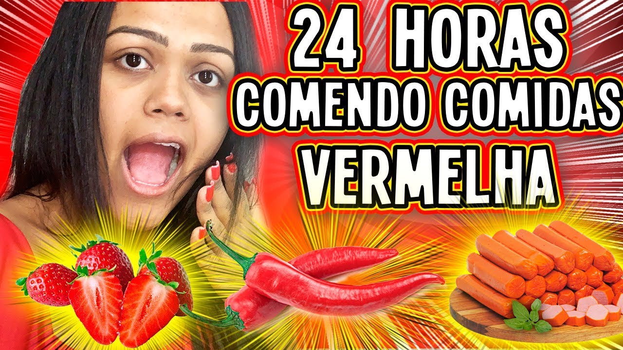 24 HORAS SÓ COMENDO COMIDA VERMELHA !!!