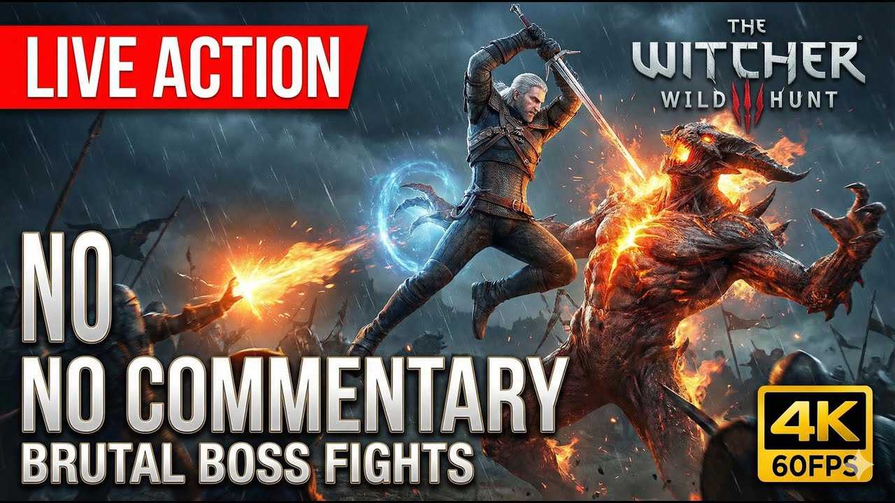 🔥 UNSTOPPABLE GERALT: Brutal Combat & Boss Fights | Witcher 3 Wild Hunt (No Commentary) #live