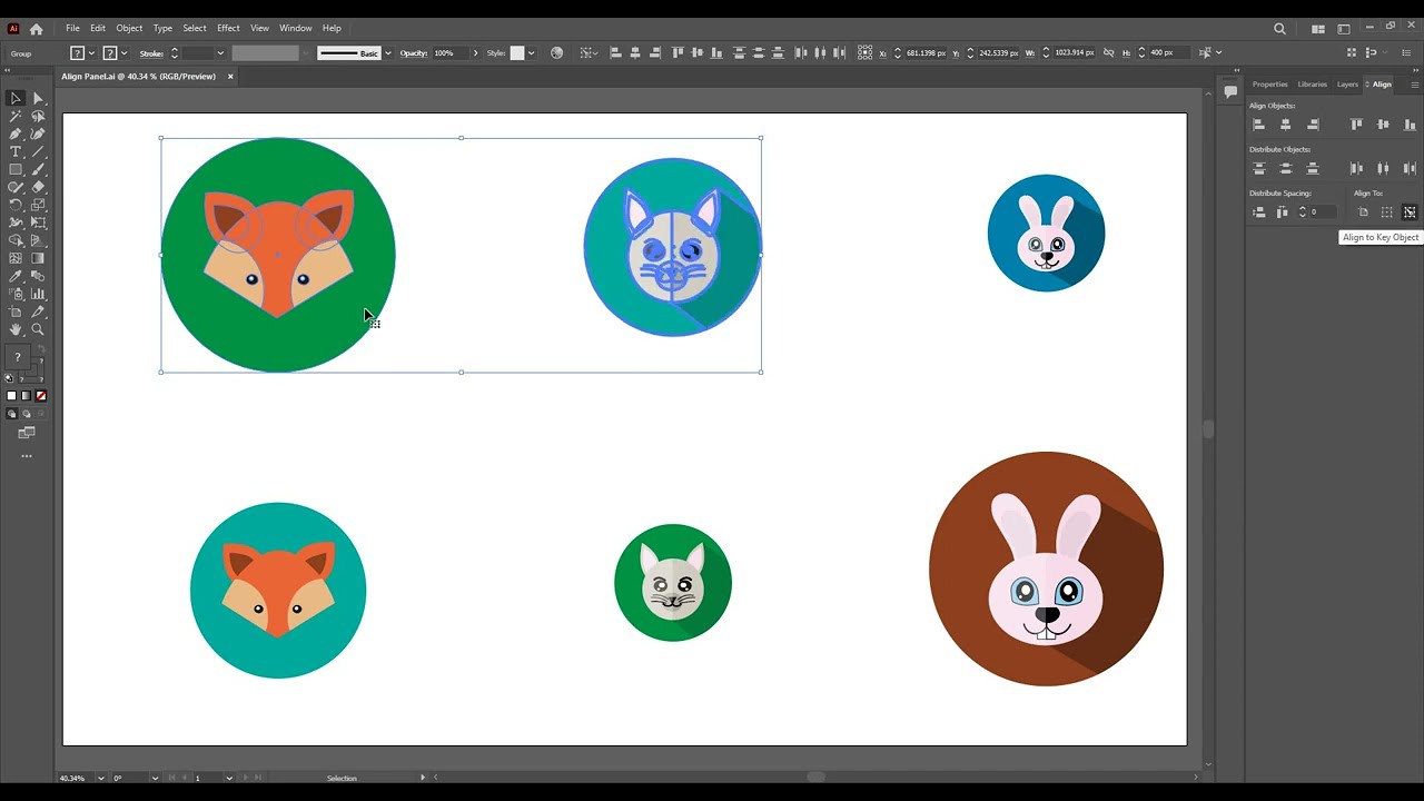 Align Panel in Adobe Illustrator