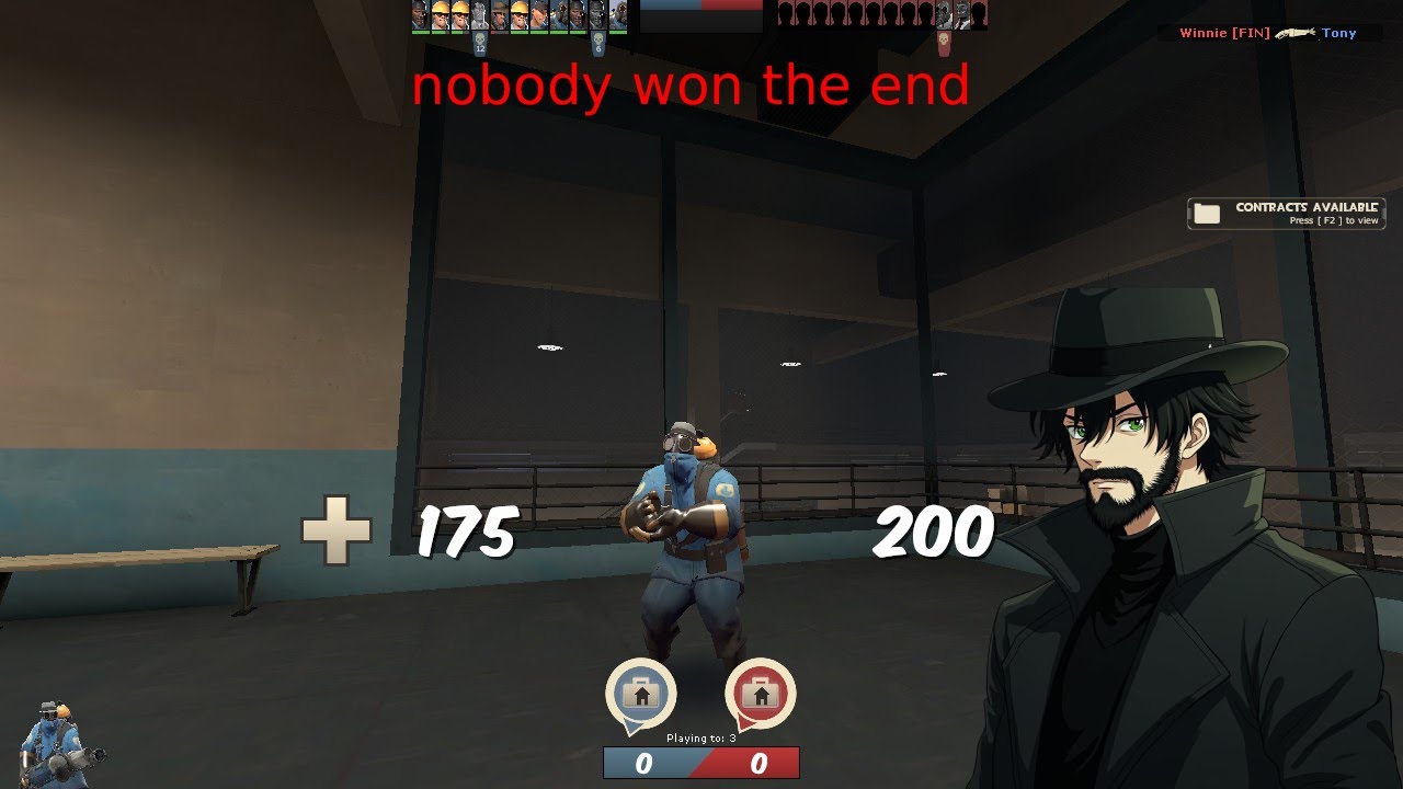 tf2  we played a capture the map Christmas map nobody won