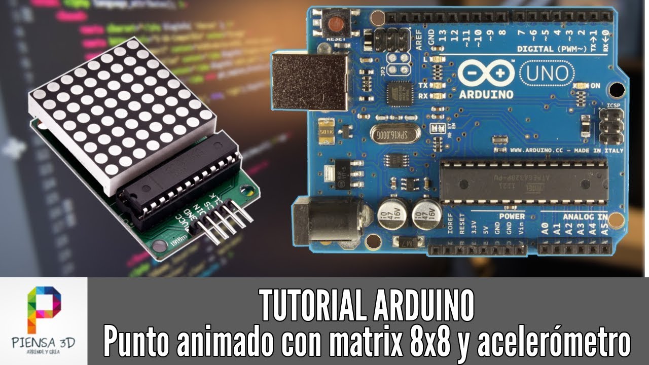 Tutorial Arduino - Punto animado con matriz 8x8 y acelerómetro
