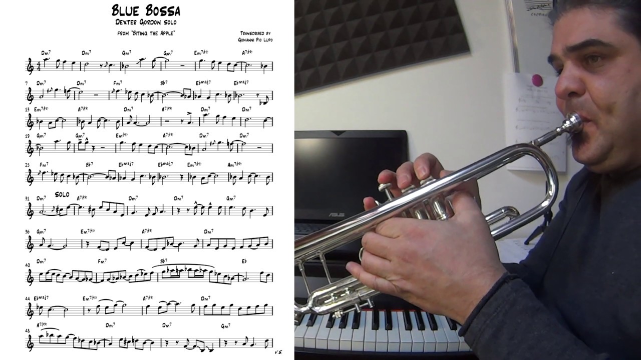 Blue Bossa - Dexter Gordon solo - slow version [PDF free download]