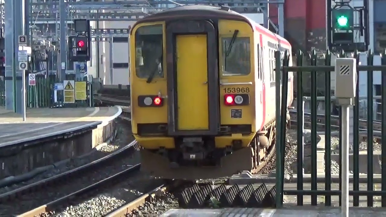 Cardiff Central train station. train going to Cortyon