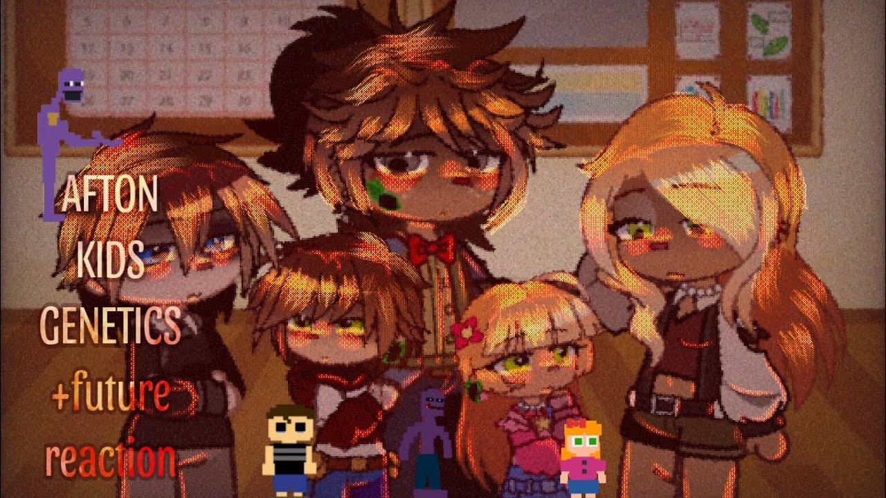 Afton Kids Genetics 🧬⁉️ +future reaction  (past William and Mrs Afton react)   [Gacha Club]
