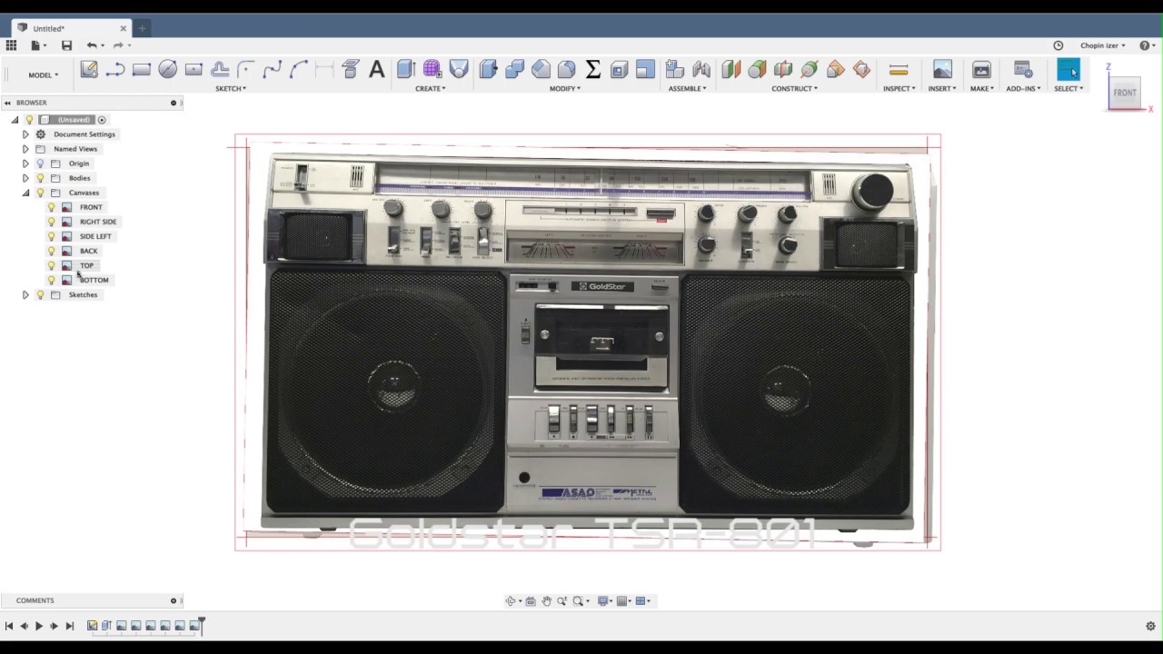 FUSION 360 - BOOMBOX - GOLDSTAR TSR-801- INTRO