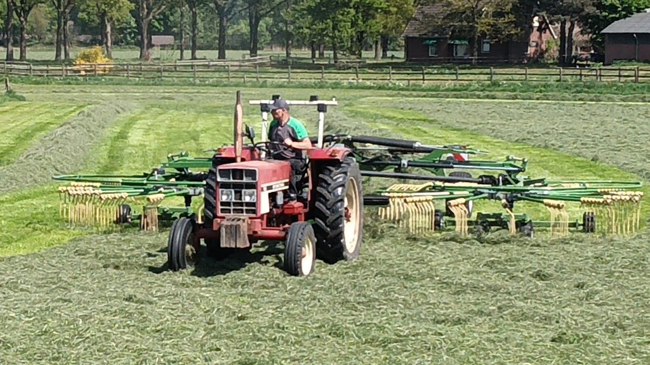 Gras oogst melkveebedrijf Klein stikken