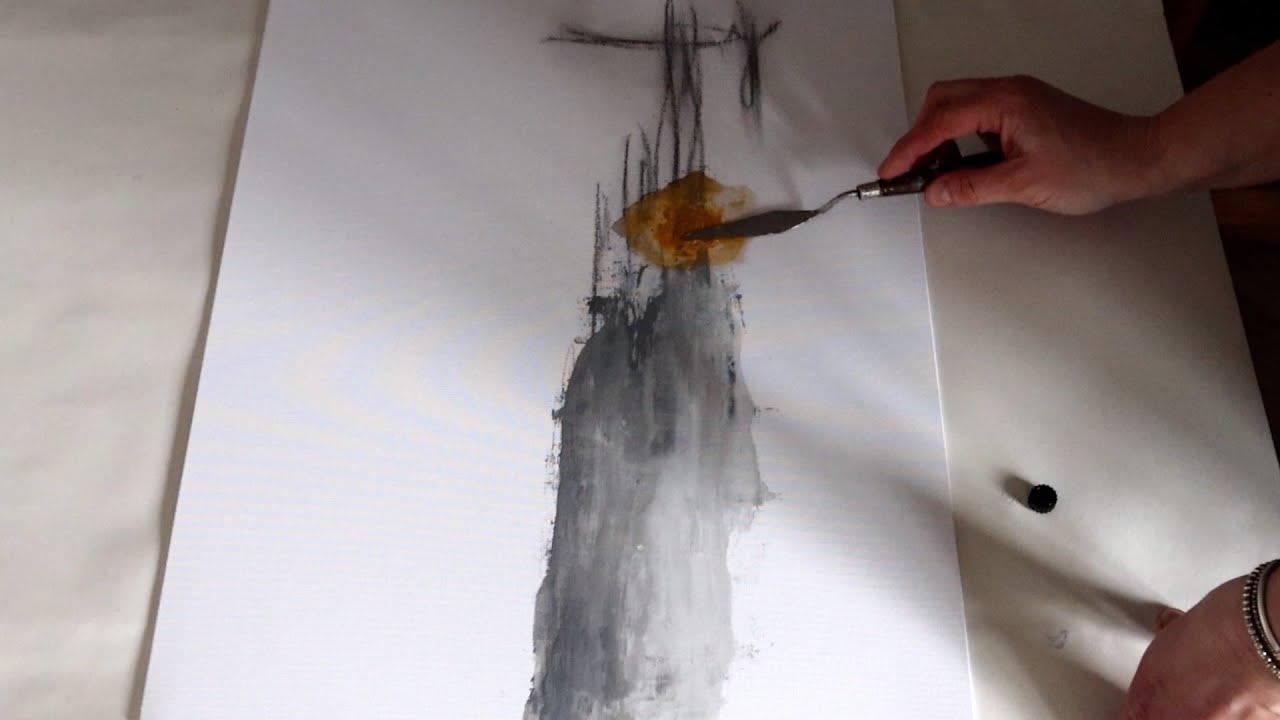 ABSTRACT PAINTING WITH  PALETTE KNIFE/ STEP BY STEP TUTORIAL/ ACRYLIC PAINTING FOR BEGINNERS/ DEMO