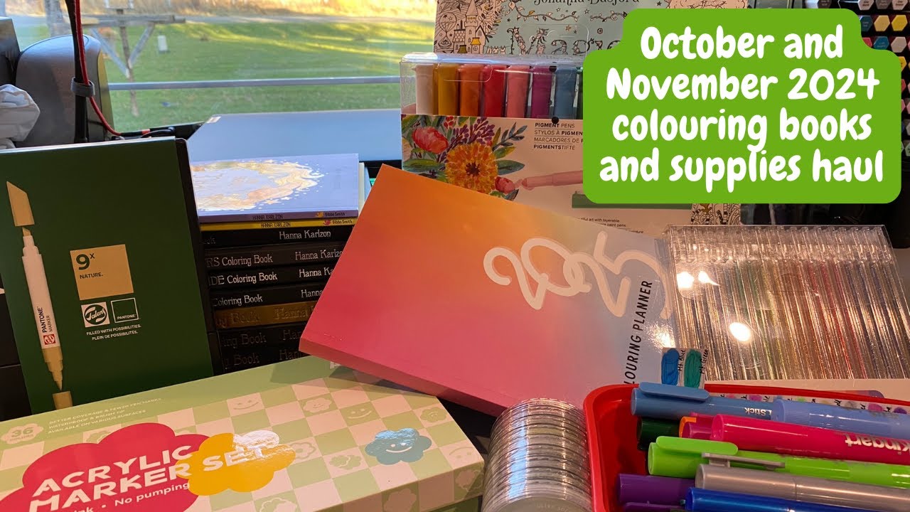 October and November 2024 colouring supplies and book haul | Adult Colouring