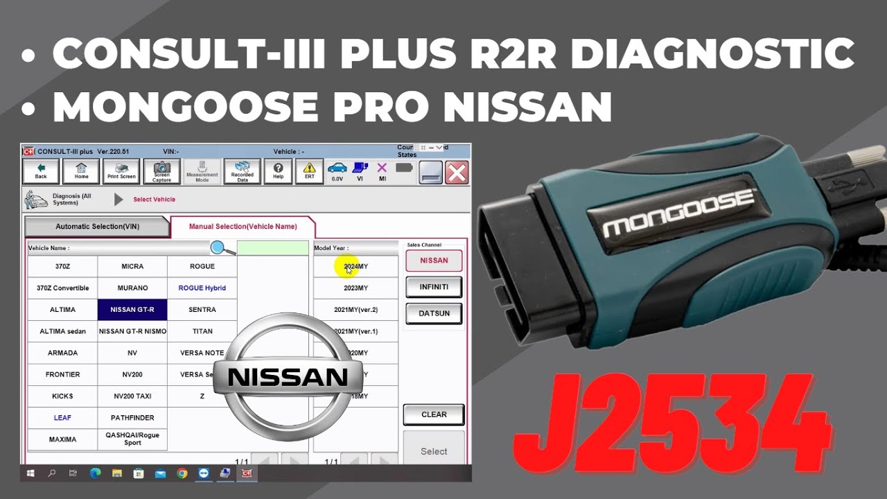 MONGOOSE PRO NISSAN | NISSAN CONSULT-III PLUS R2R DIAGNOSTIC SOFTWARE