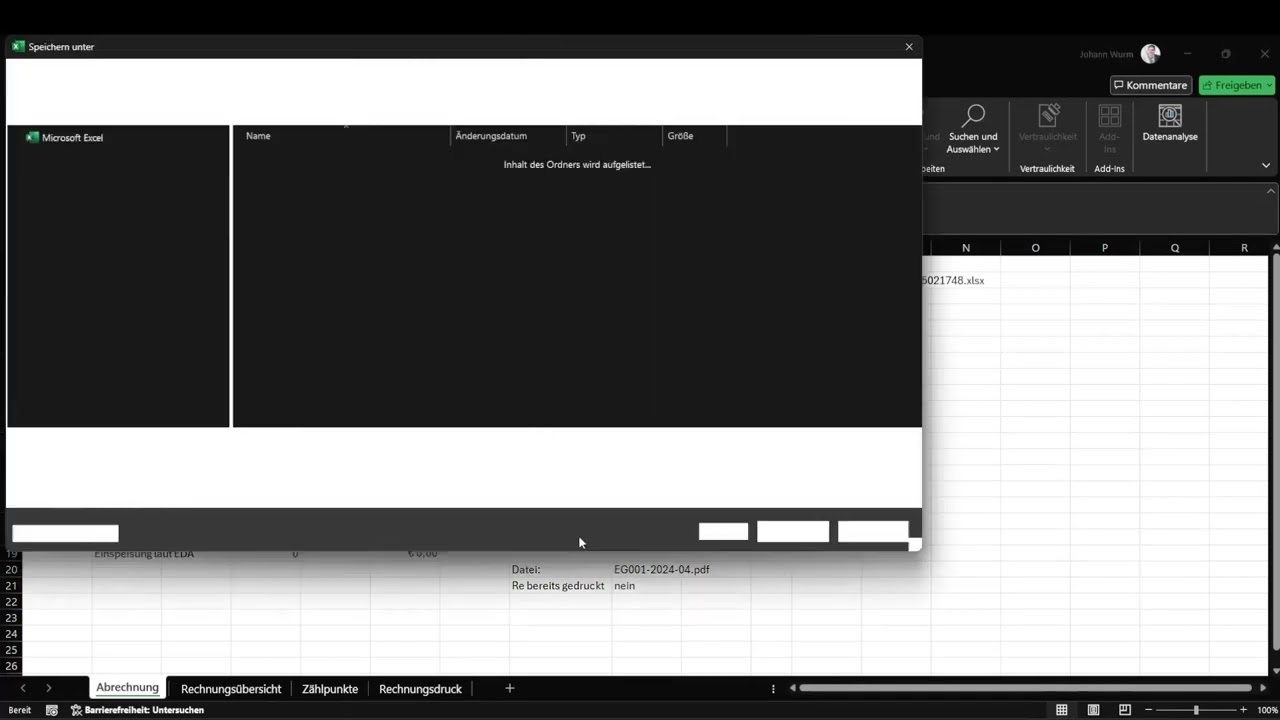 EEG Abrechnung mit Excel Makro