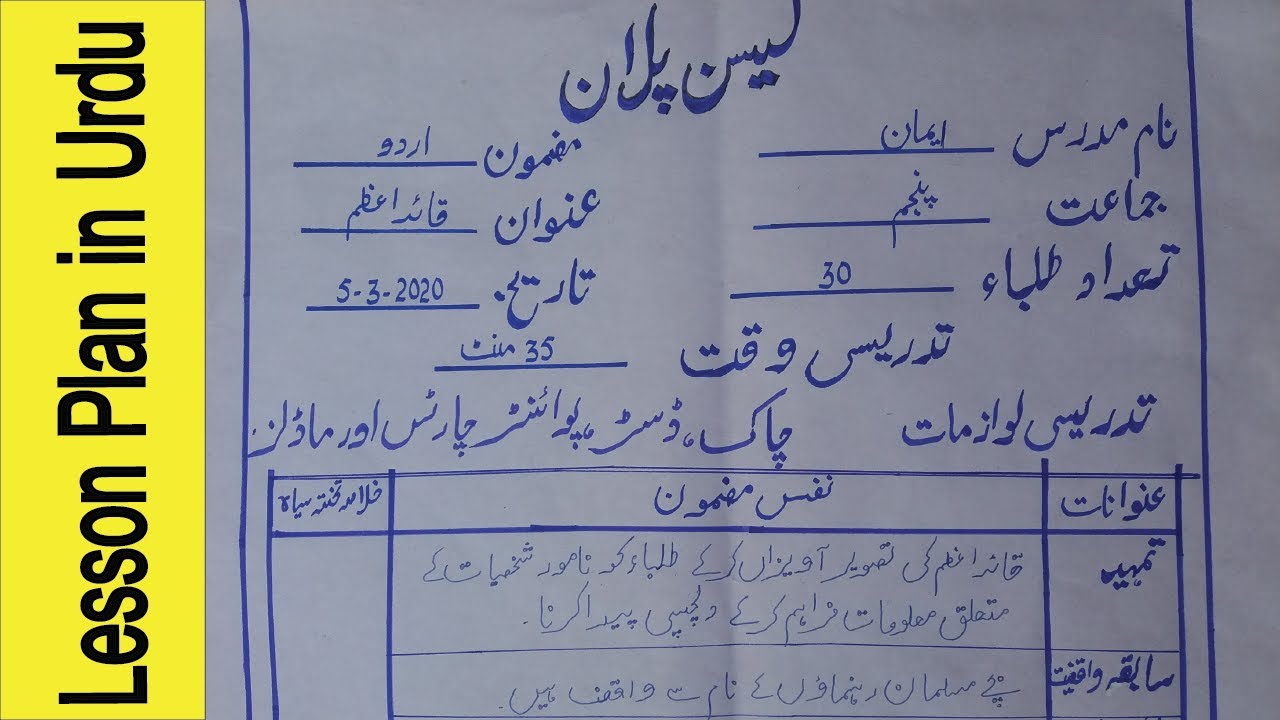 Lesson Plan for B.ED in Urdu | AIOU Lesson Plans | Lesson Plan Method in Urdu By Wome Life