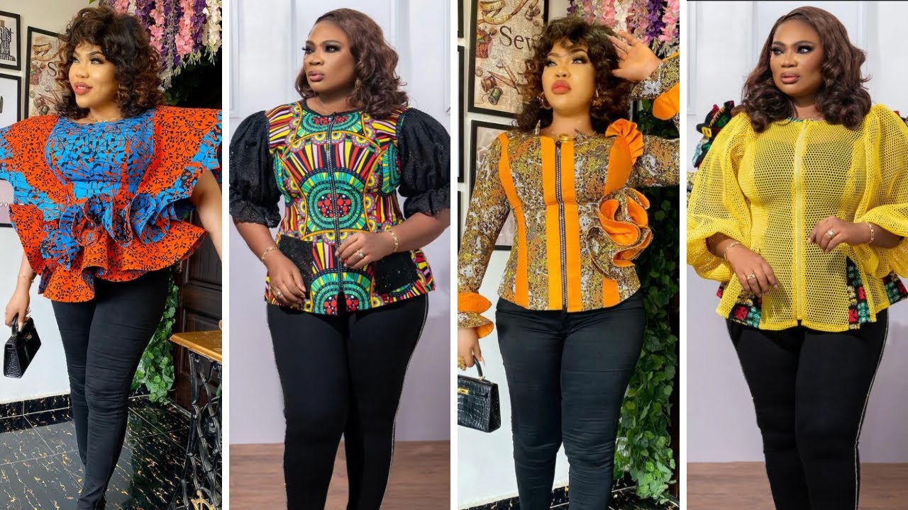 ANKARA TOPS 2023: LATEST ANKARA TOPS FOR JEANS | BEAUTIFUL CHIFFON TOPS