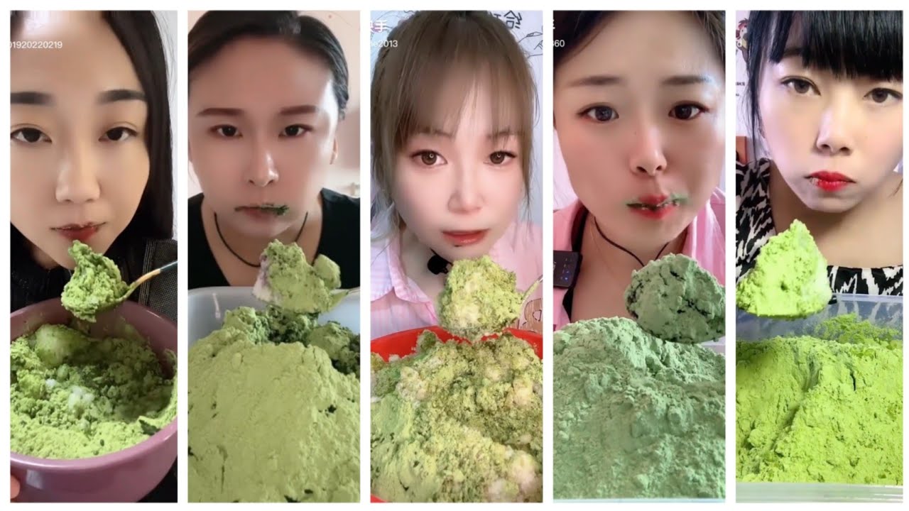 ASMR Heavy Matcha Powder Ice eating|Soft ice|Hard Ice| crushed 🥣|White Ice eating|V-Good Crunchy Ice
