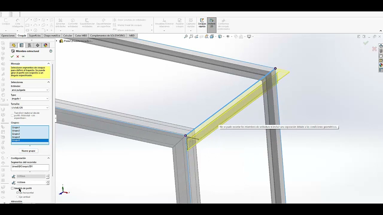 Piezas soldadas solidworks