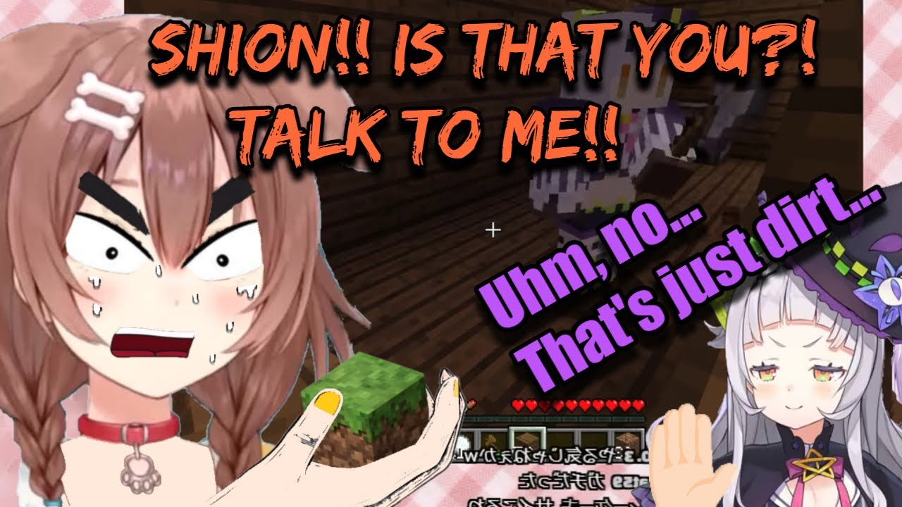 [Hololive] Korone plays Minecraft for the first time, ft. Shion-sensei