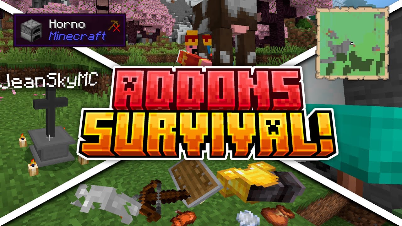 ✅ TOP 10 ADDONS SURVIVAL para MINECRAFT BEDROCK 1.21 | ADDONS UTILES para CELULARES!