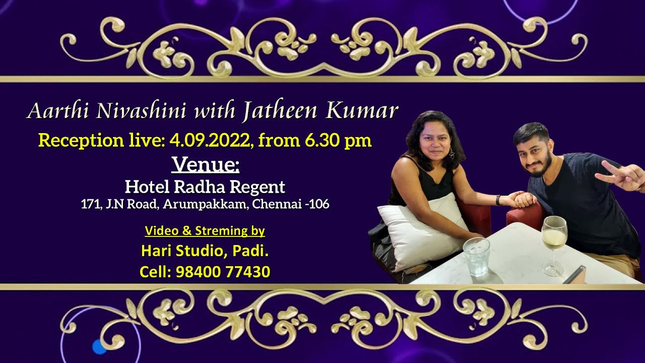 Reception Celebration of Aarthi Nivashini with Jatheen Kumar