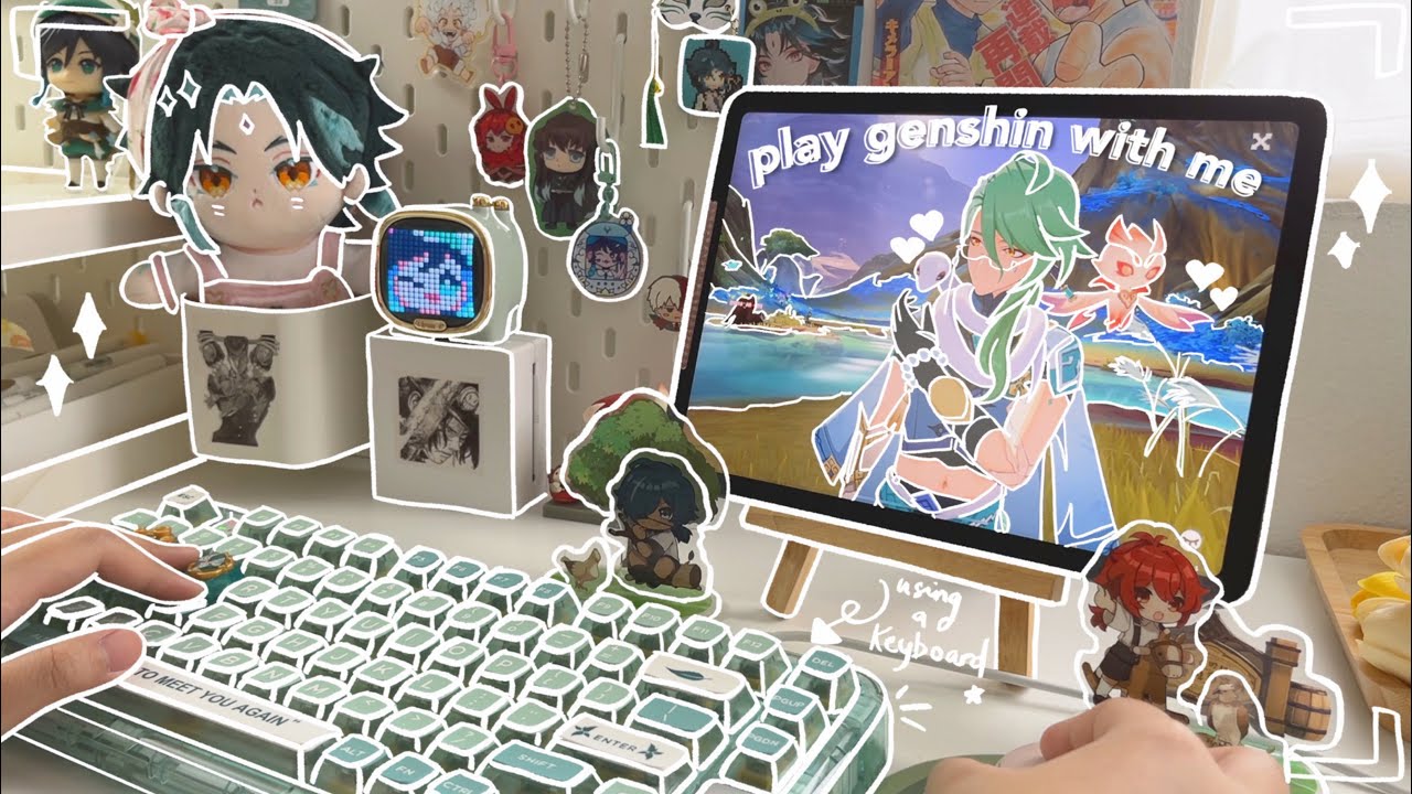 🌱 how to play mobile genshin using a keyboard, ipad pc setup inspo, genshin ambience asmr ft. YUNZII