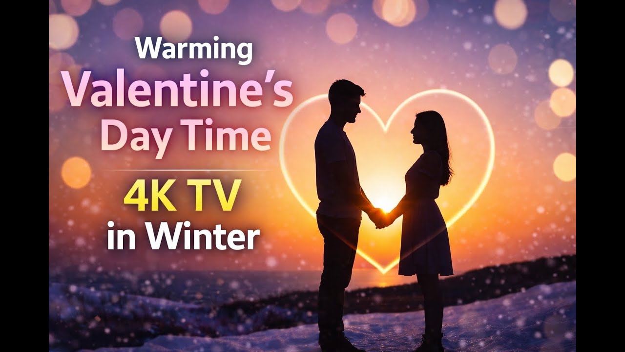Warming Valentine's Day Time 4K TV in Winter