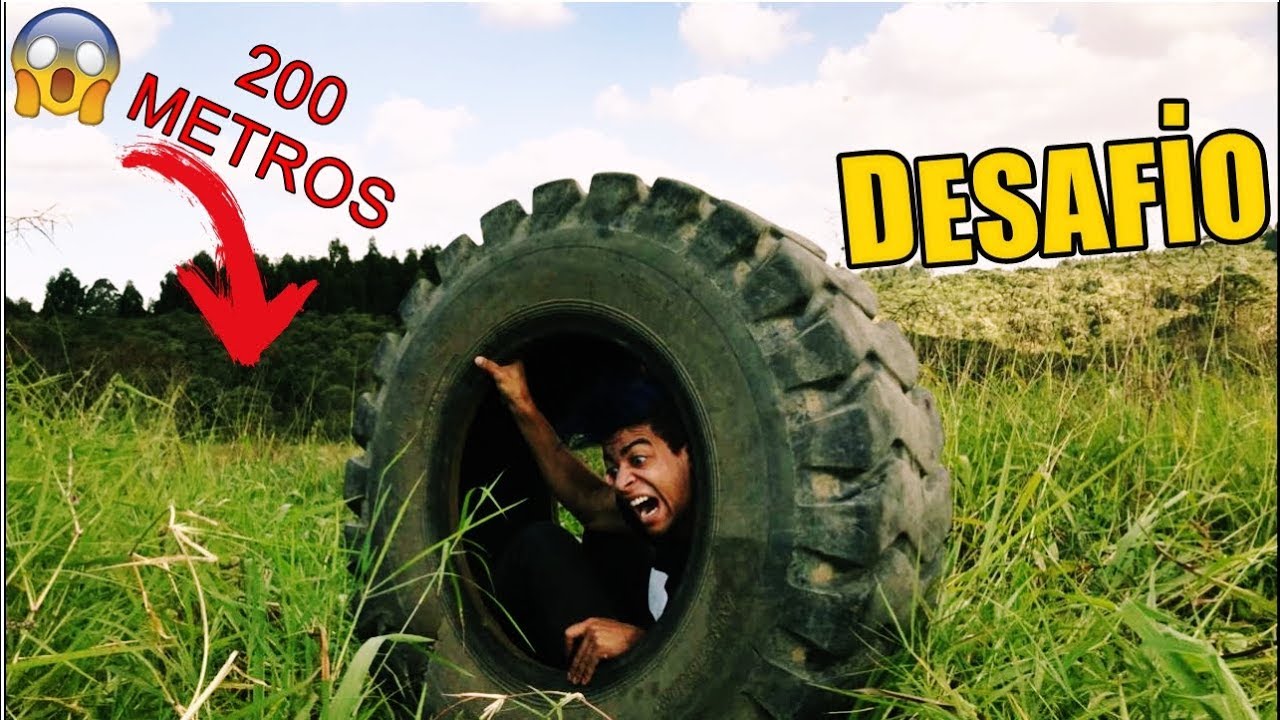DESCI UM BARRANCO DENTRO DE UM PNEU GIGANTE