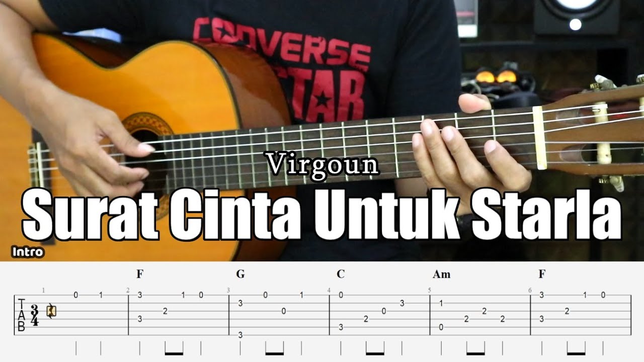 Surat Cinta Untuk Starla - Virgoun - Fingerstyle Guitar Tutorial + TAB & Lyrics