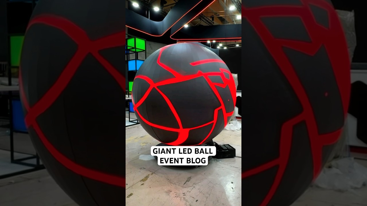 Giant LED BALL set up at expo. #ledlights #lightdesign #screen #ledscreen #eventvlog