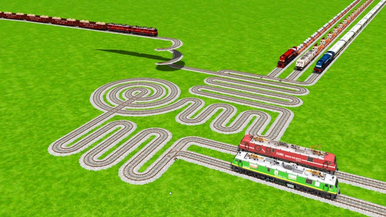 6 Carefully Trains Passing On Snake🐍 Circles Railroad Tracks Risky Railroad Tracks | train simulator