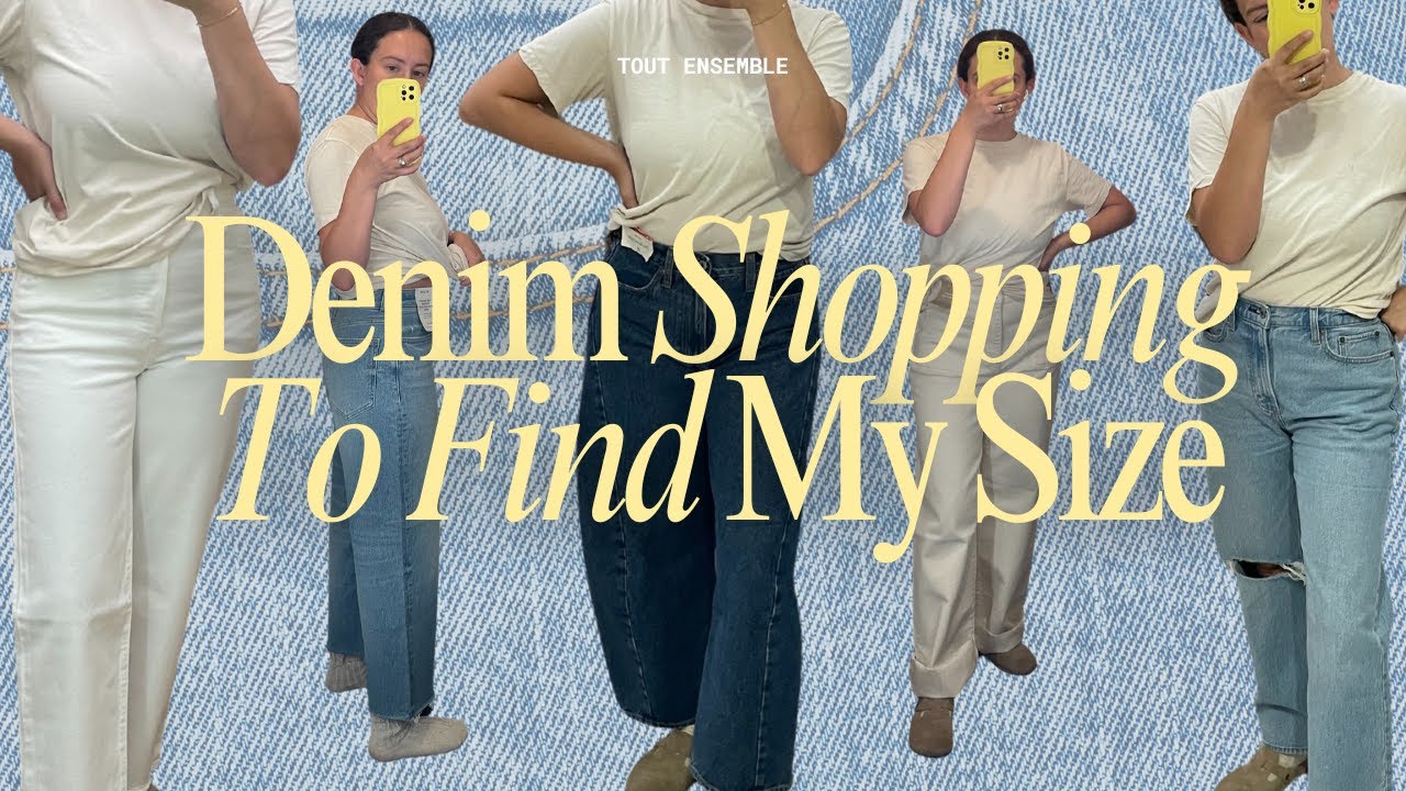 let's go denim shopping at madewell, levi's and abercrombie / try on vlog