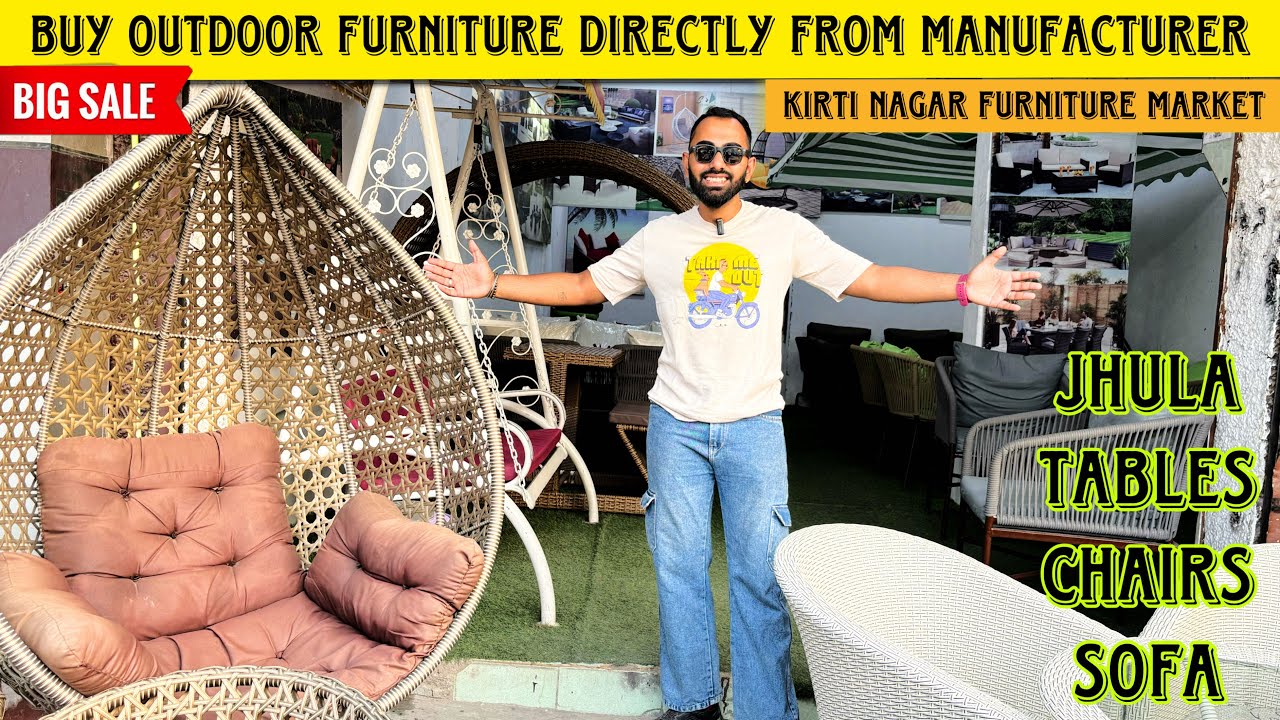 Buy Outdoor Furniture Directly From Factory | Kirti Nagar Furniture Market #swing #jhula #furniture