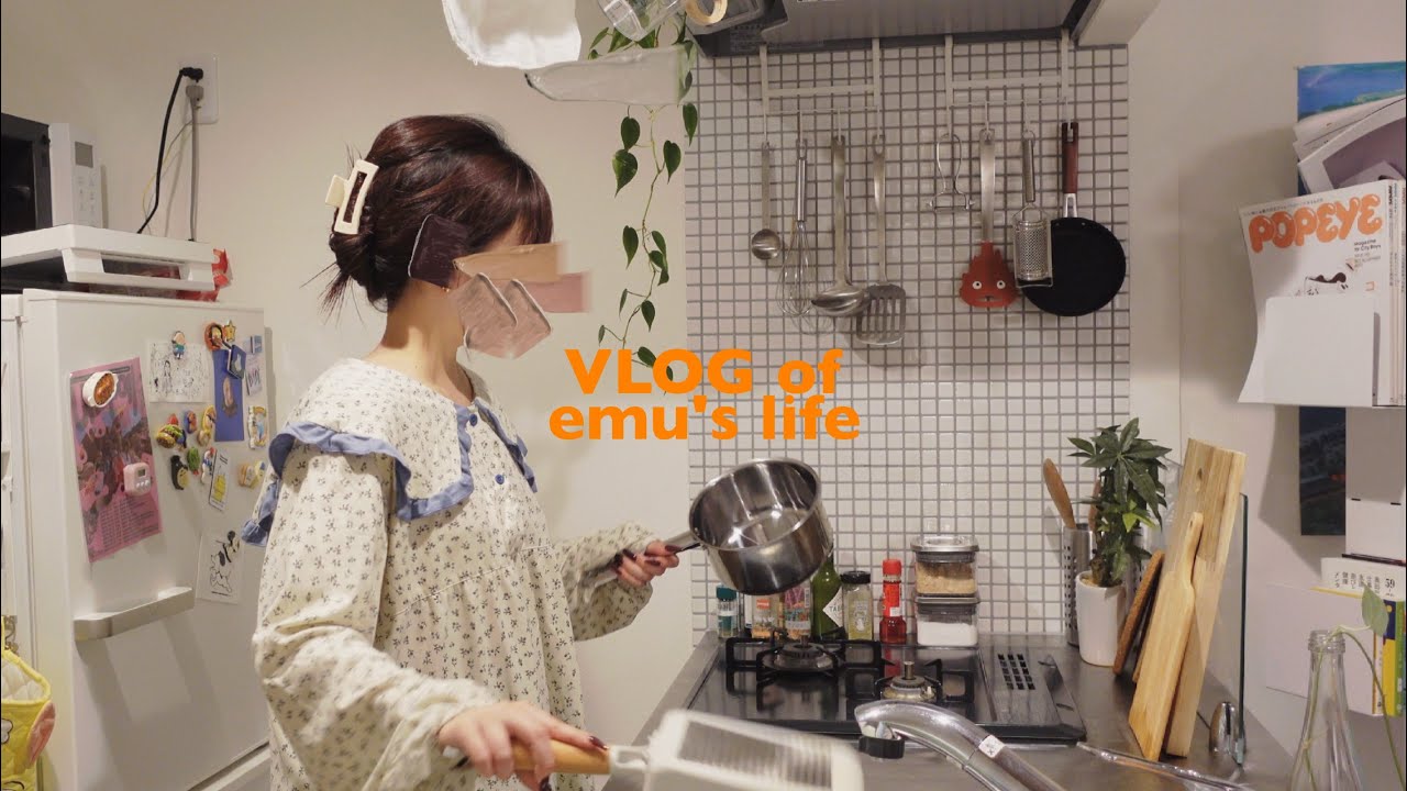 VLOG/理想と現実を比べず生きる1人暮らしの週末,粘土でマグネット作り,秋の公園,ムービースナックとお家映画