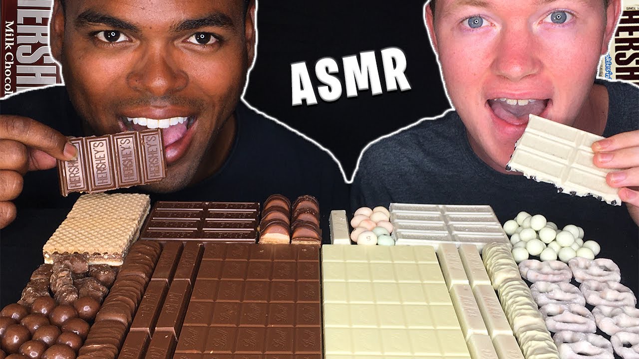 ASMR WHITE CHOCOLATE KIT KATS, TWIX, COOKIES 'N' CREME COOKIE BITES, WHITE CHOCOLATE PRETZELS