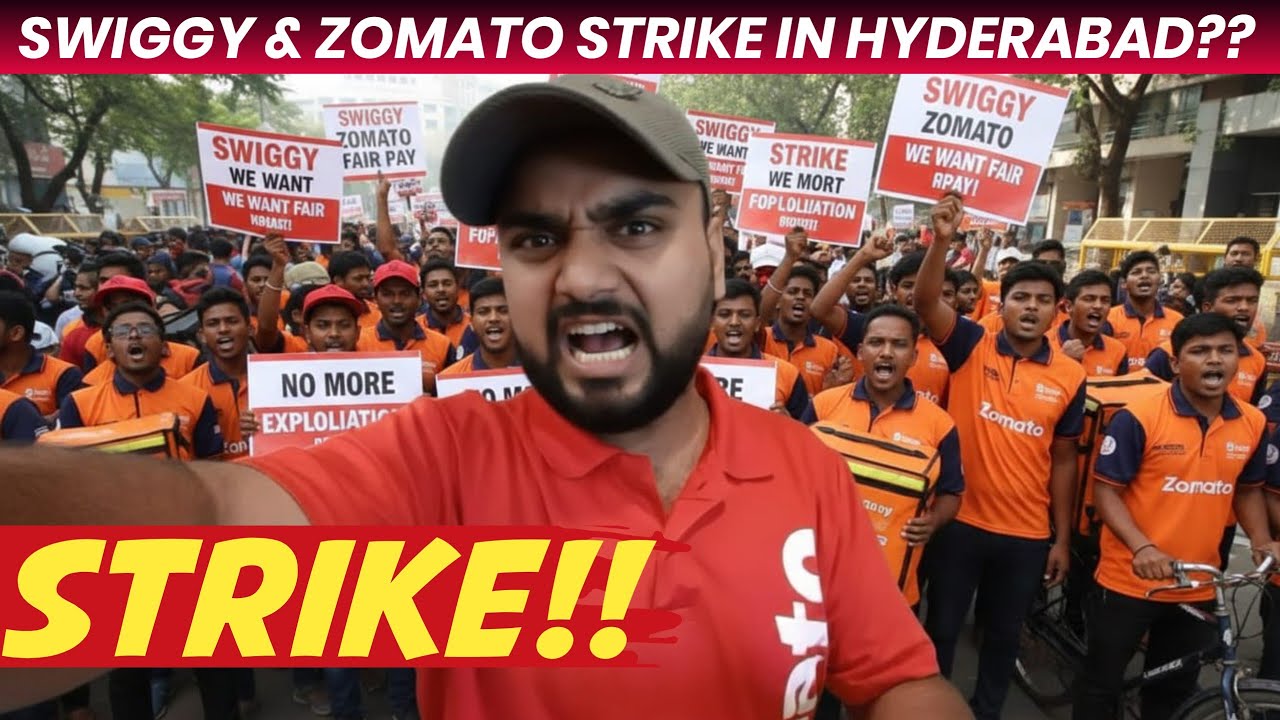 Kya Hyderabad Mein Bhi Strike Hai? Swiggy & Zomato Strike || All India GIG Workers Strike #strike 